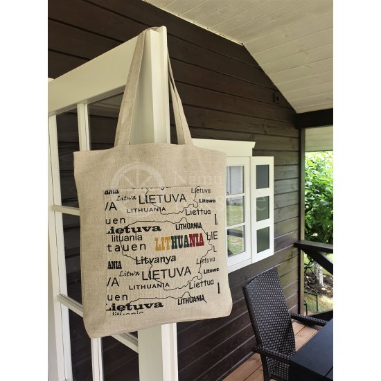 Printed semi-linen shopping bag "Lithuania"